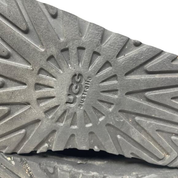 UGG Suburb Black Crochet and Suede Boots Size 6 - Picture 9 of 12